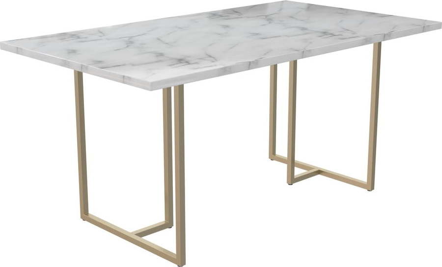 Jídelní stůl s deskou v dekoru mramoru 90x160 cm Astor – CosmoLiving by Cosmopolitan CosmoLiving by Cosmopolitan