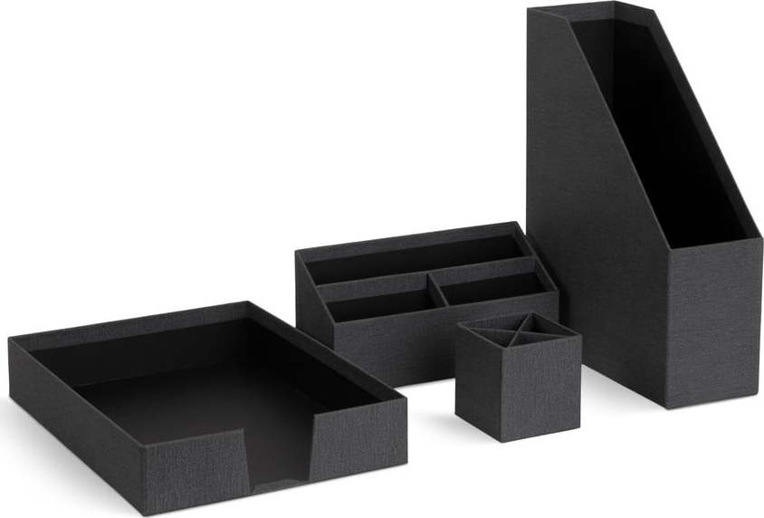 Kartonové organizéry v sadě 4 ks Hugo Canvas Paper Laminate – Bigso Bigso