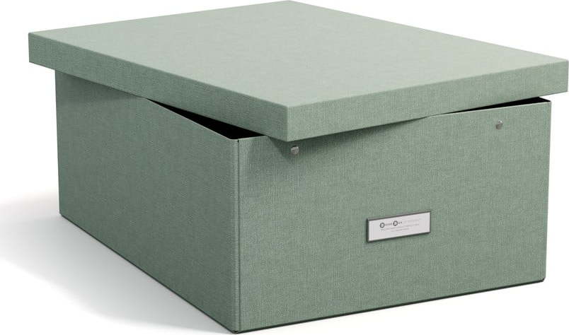 Kartonový úložný box zelenomodrý s víkem 34