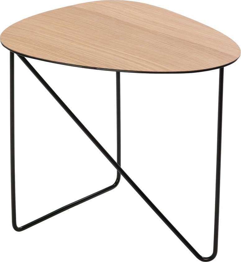 Kovový konferenční stolek v přírodní barvě 37x44 cm Curve M Wood – LIND DNA Lind DNA