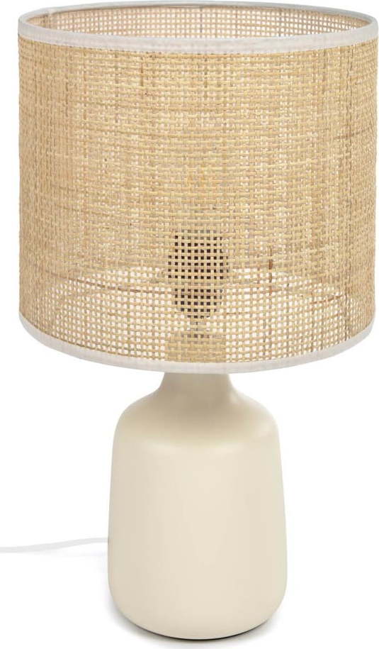 Krémová/v přírodní barvě keramická stolní lampa (výška 46 cm) Erna – Kave Home Kave Home