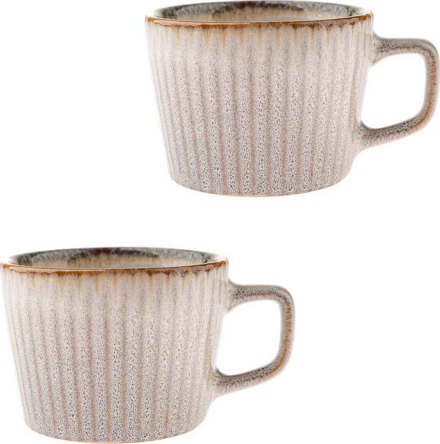 Krémové hrnky v sadě 2 ks na cappuccino z kameniny 190 ml Tone – Dakls Dakls