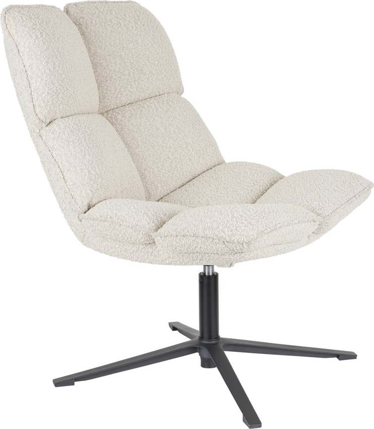 Krémové otočné křeslo z textilie bouclé Bros – White Label White Label