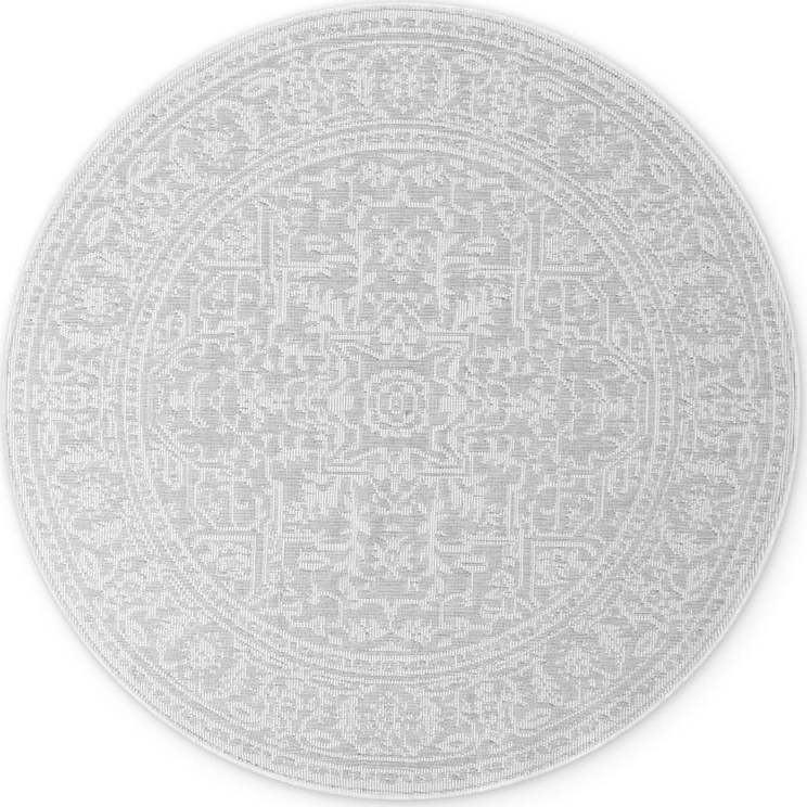 Kulatý vnitřní a venkovní koberec v šedé a slonovinové barvě ø 160 cm Duet Kona – NORTHRUGS Hanse Home