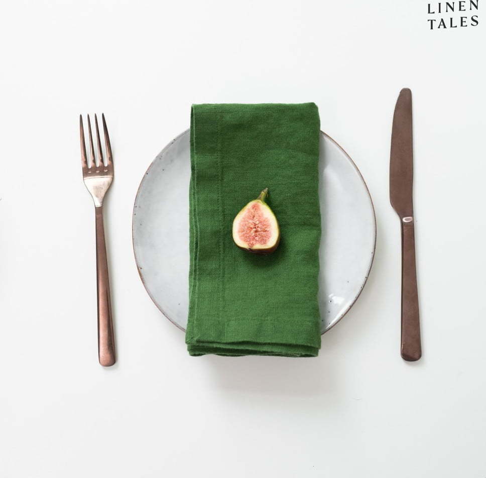 Lněné ubrousky v sadě 2 ks 40x40 cm True Green – Linen Tales Linen Tales