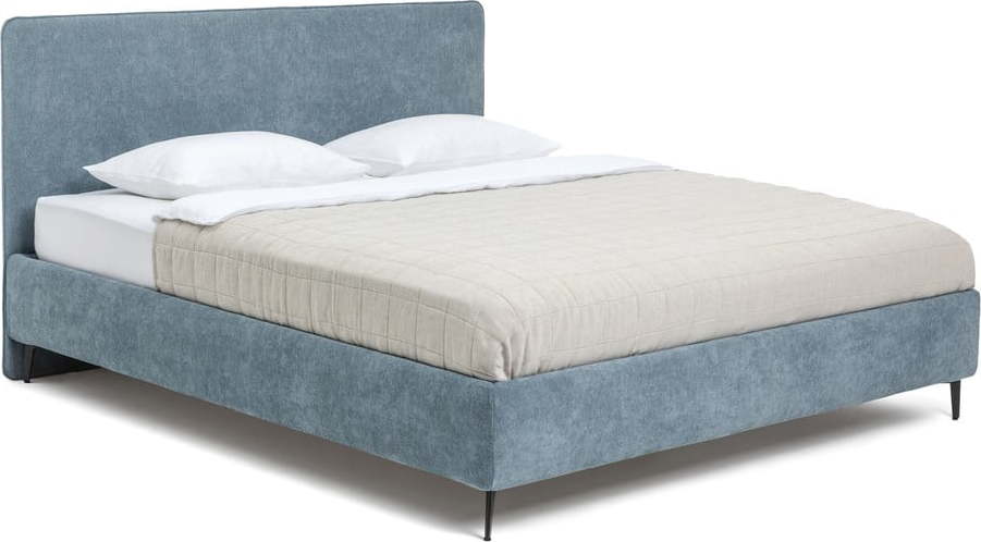 Modrá čalouněná dvoulůžková postel s roštem 180x200 cm Noira Slim – Bonami Selection Bonami Selection
