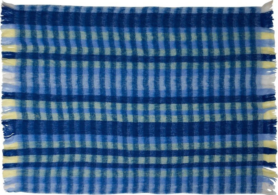 Modrá deka s příměsí vlny 140x200 cm Loom – Hübsch Hübsch