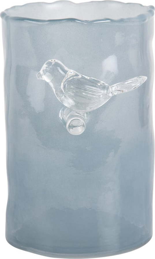 Modrá skleněná váza (výška 15 cm) Bird On Branch – PT LIVING PT LIVING