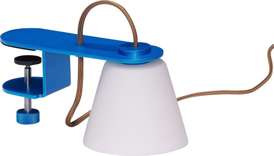 Modrá stolní lampa se skleněným stínidlem (výška 23 cm) Lure – Hübsch Hübsch