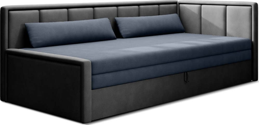 Modrá/šedá žinylková rozkládací/s úložným prostorem pohovka 214 cm Fulgeo – ELTAP ELTAP
