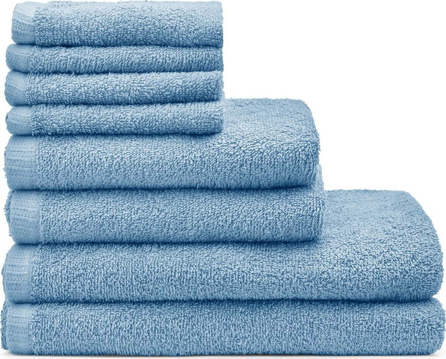Modré rychleschnoucí/froté bavlněné ručníky a osušky v sadě 8 ks Quick Dry – Catherine Lansfield Catherine Lansfield