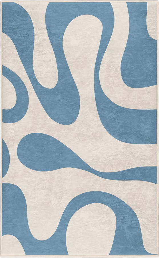Modrý pratelný koberec 60x100 cm Blue Latte – Mila Home Mila Home