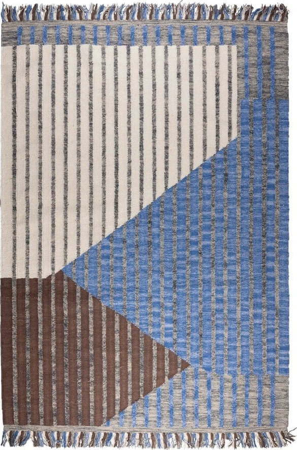 Modrý/hnědý bavlněný koberec 160x230 cm Hampton – Dutchbone Dutchbone