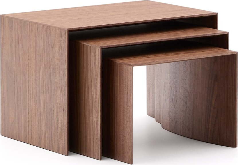 Odkládací stolky v sadě 3 ks v dekoru ořechu 40x60 cm Litto – Kave Home Kave Home