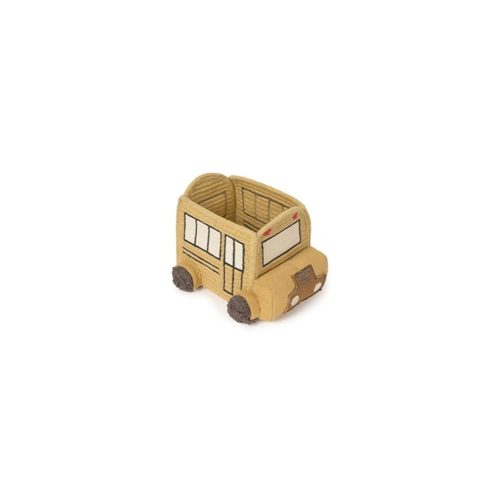 Okrově žlutý látkový dětský koš na hračky 22x19x15 cm School Bus – Lorena Canals Lorena Canals
