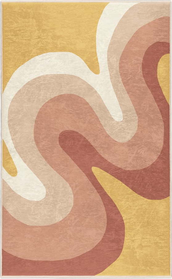 Okrově žlutý/starorůžový pratelný koberec 120x180 cm Strawberry Creamsicle – Mila Home Mila Home