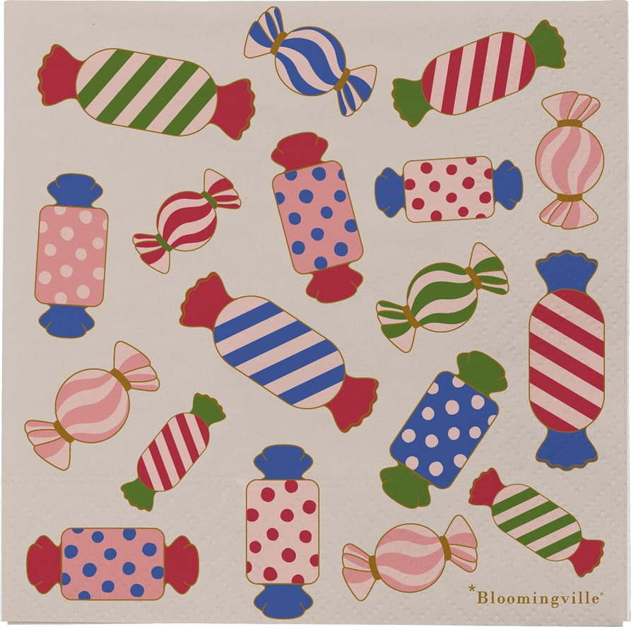 Papírové ubrousky v sadě 20 ks 33x33 cm Caramella – Bloomingville Bloomingville