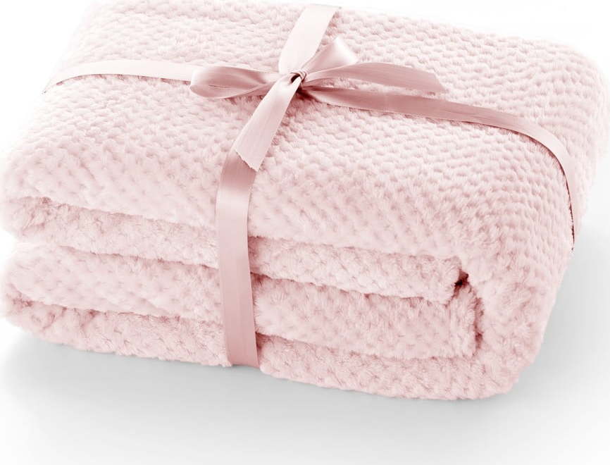 Pudrově růžová deka z mikrovlákna DecoKing Henry