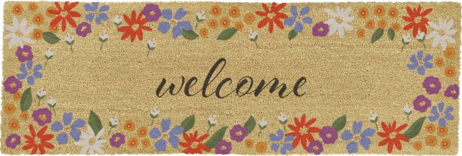 Rohožka z kokosového vlákna 40x120 cm Welcome Floral – Artsy Doormats Artsy Doormats