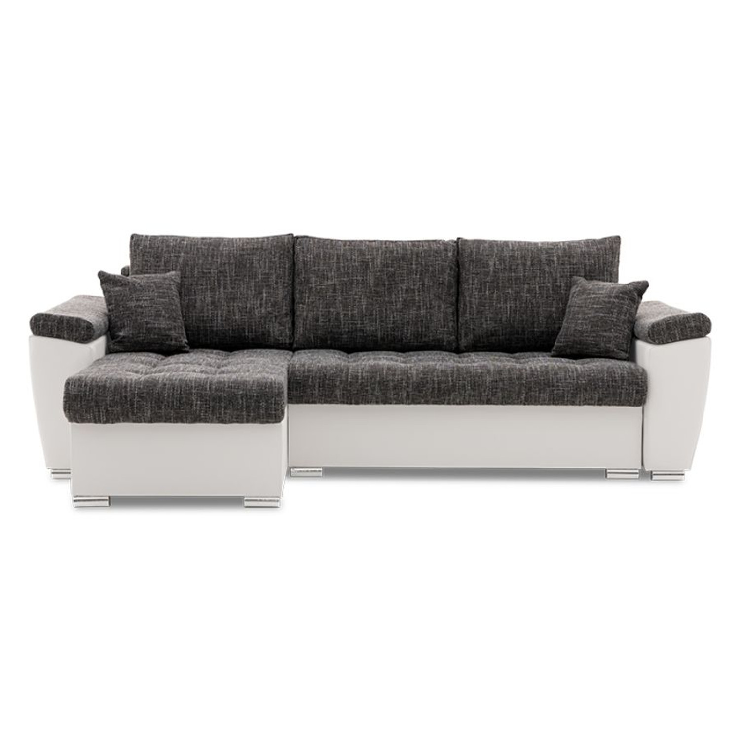 Rozkládací rohová sedací souprava VEGAS 250/160 Levá ŠedáI/bílá Signal-nabytek