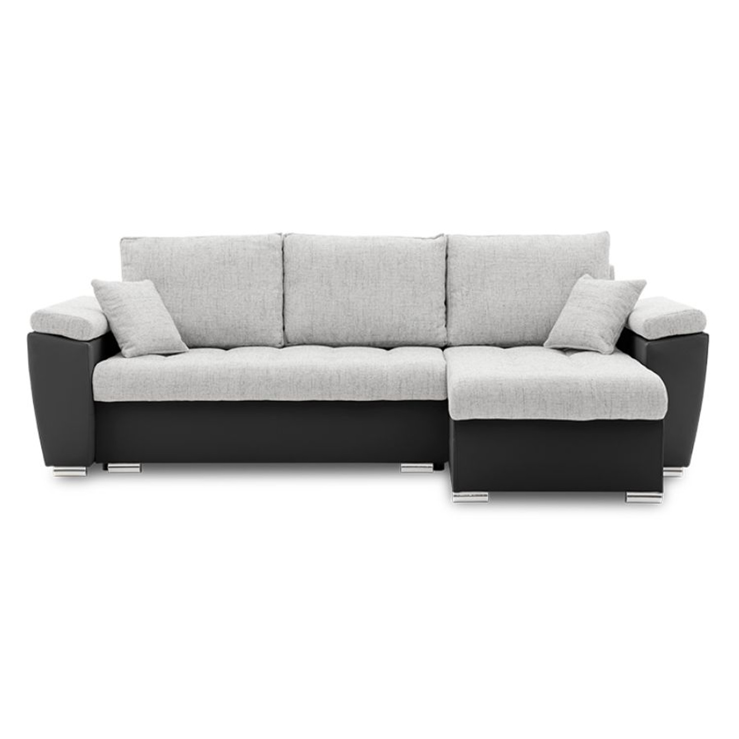 Rozkládací rohová sedací souprava VEGAS 250/160 Pravá Šedá/černá Signal-nabytek