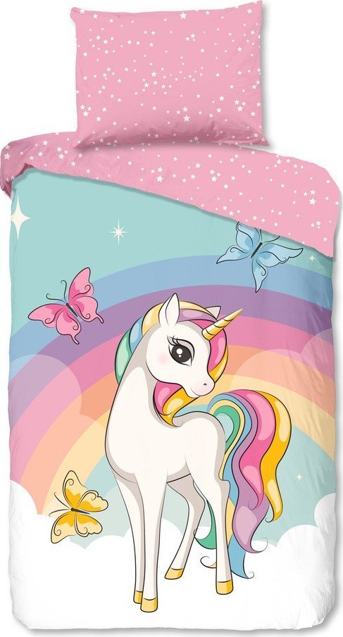 Růžové bavlněné dětské povlečení na jednolůžko 140x200 cm Dash – Good Morning GOOD MORNING