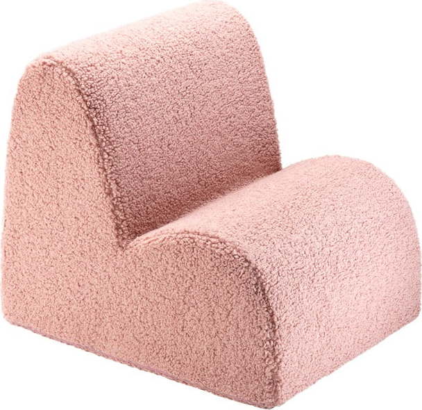 Růžové dětské křesílko z textilie bouclé Cloud – Wigiwama Wigiwama