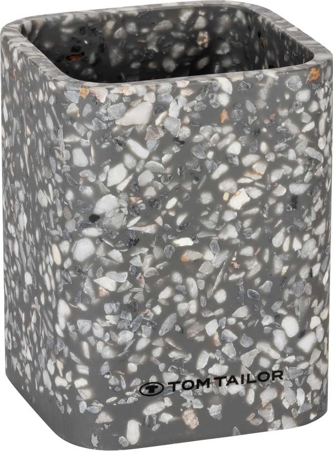 Šedý kelímek na zubní kartáčky z polyresinu Tom Tailor T-Terrazzo – Wenko WENKO
