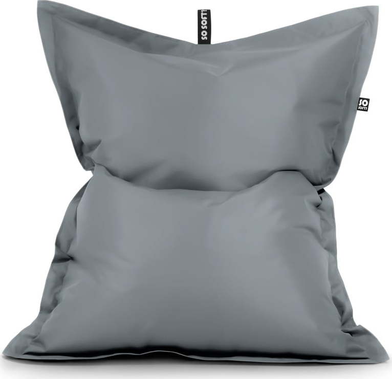 Šedý sedací vak z imitace kůže Pad L – So Soft? So Soft?