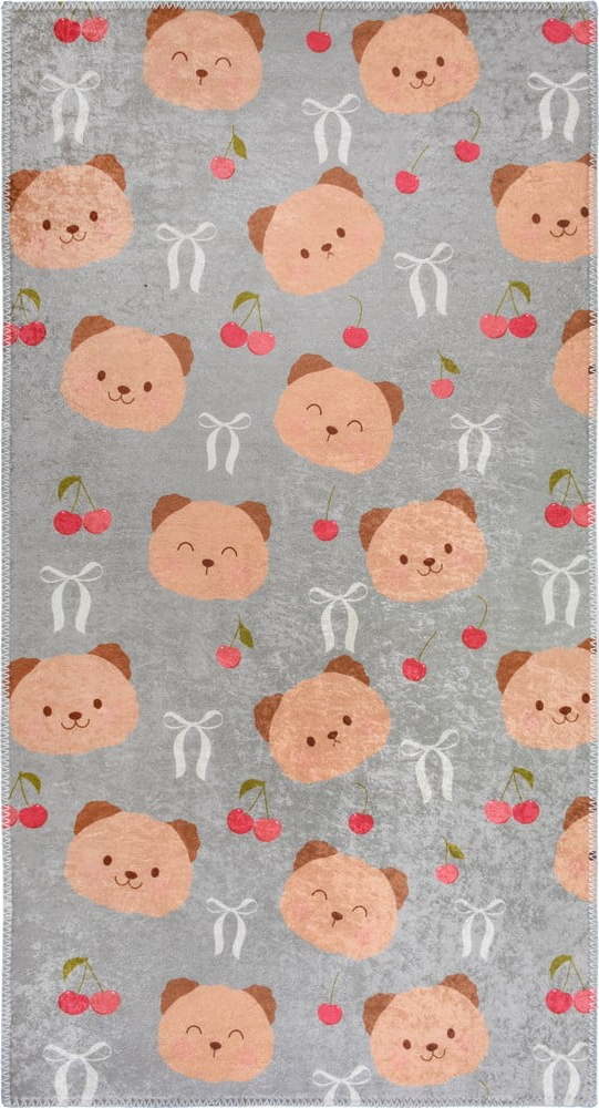 Šedý/hnědý pratelný dětský koberec 60x100 cm Cute Teddies – Vitaus Vitaus