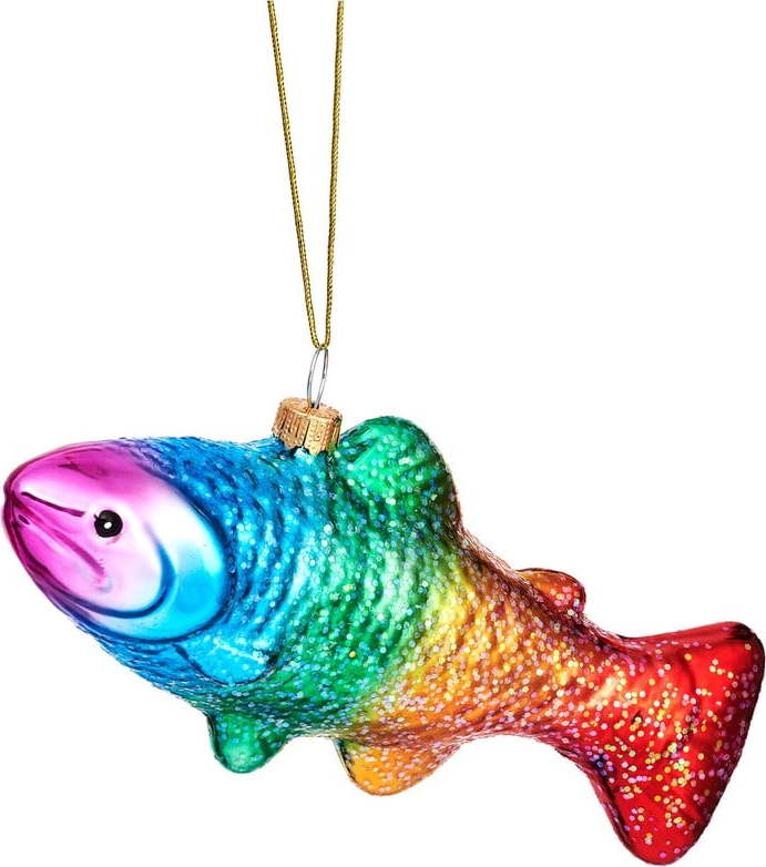 Skleněná ručně vyrobená vánoční ozdoba 7 cm Rainbow Trout – Sass & Belle Sass & Belle