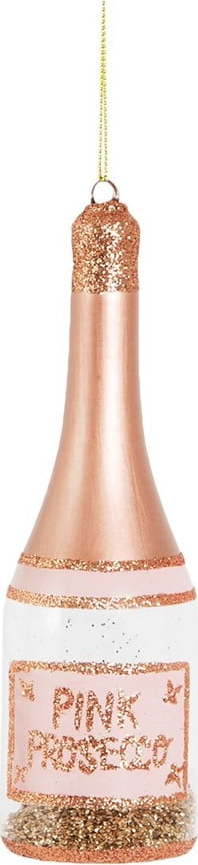 Skleněná ručně vyrobená vánoční ozdoba ø 5 cm Pink Prosecco – Sass & Belle Sass & Belle