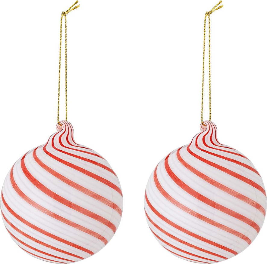 Skleněné vánoční koule v sadě 2 ks ø 8 cm Zwirl – Bloomingville Bloomingville