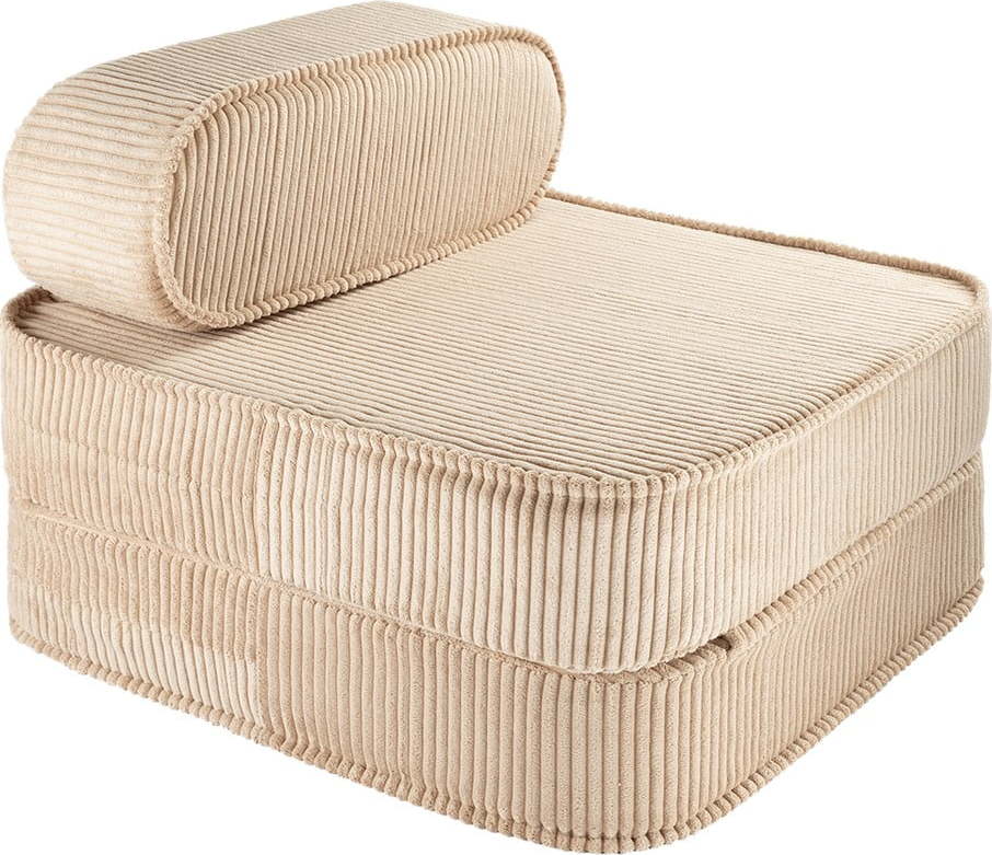 Světle hnědé manšestrové dětské křesílko Flip – Wigiwama Wigiwama