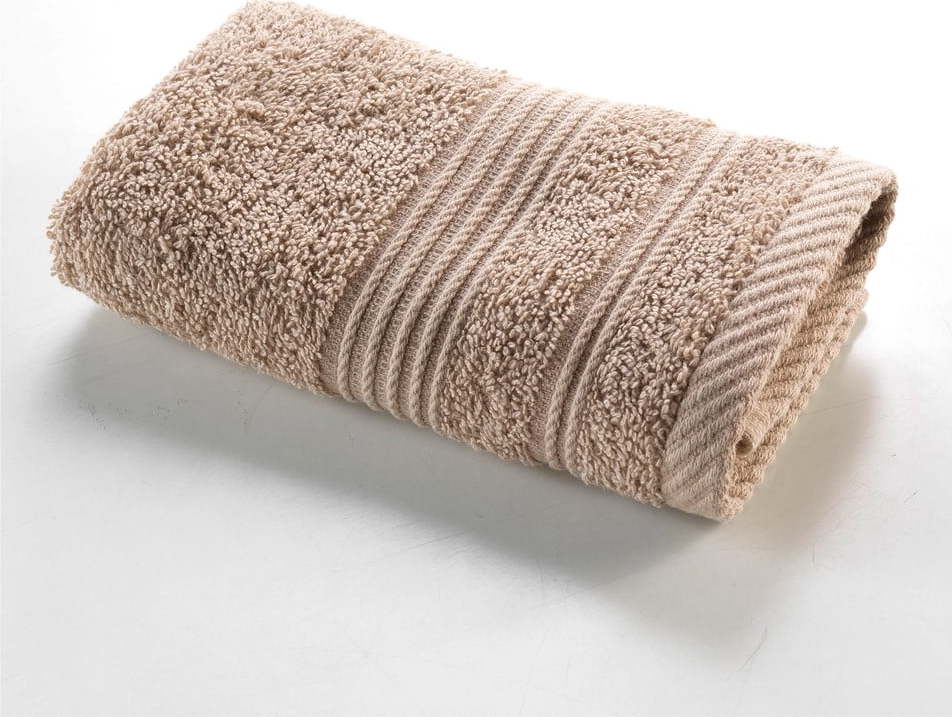 Světle hnědý froté bavlněný ručník 30x50 cm Tendresse – douceur d'intérieur Douceur d intérieur