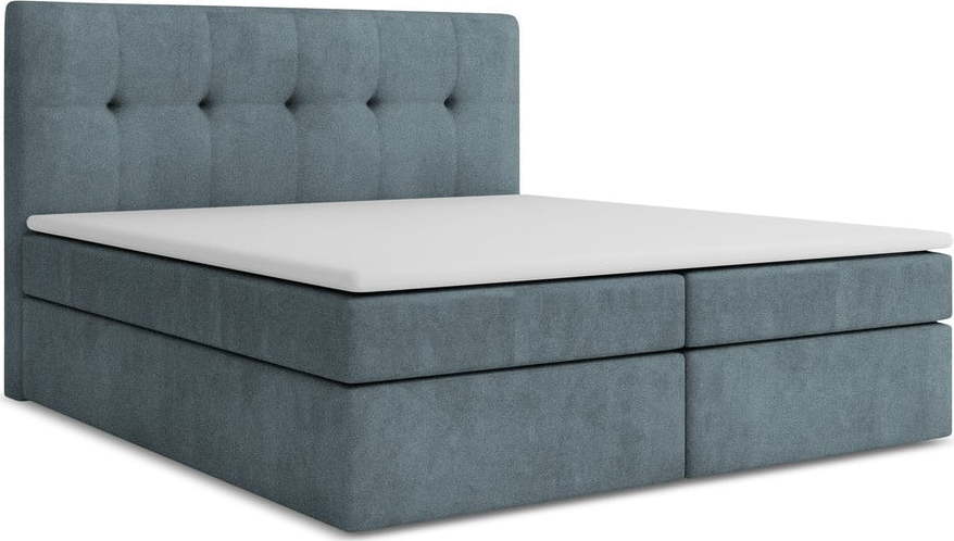 Světle modrá boxspring postel s úložným prostorem 180x200 cm Palta – Makamii Makamii