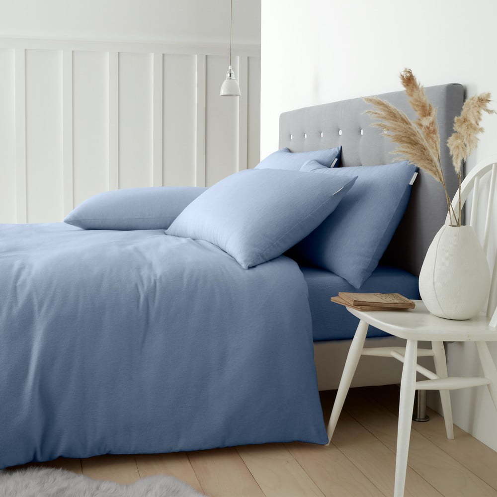 Světle modré flanelové povlečení na dvoulůžko/prodloužené 230x220 cm Brushed – Catherine Lansfield Catherine Lansfield