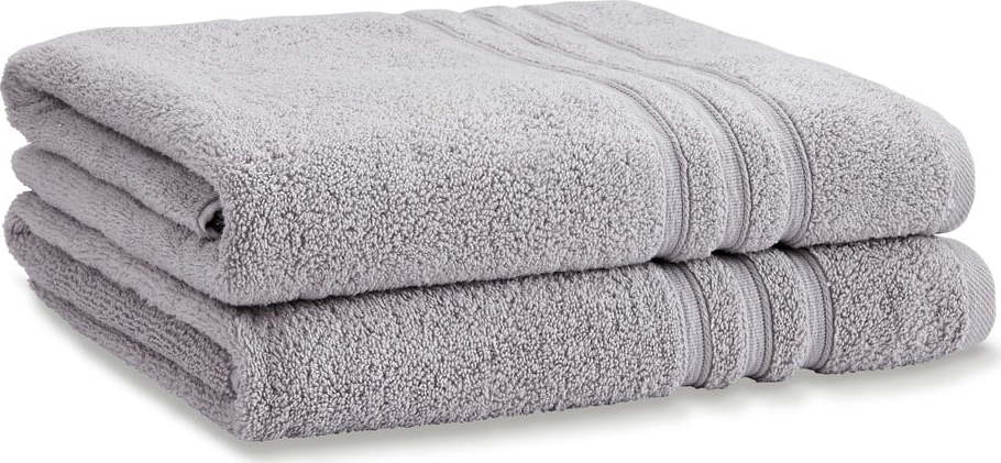 Světle šedé froté bavlněné osušky v sadě 2 ks 90x140 cm Zero Twist – Catherine Lansfield Catherine Lansfield