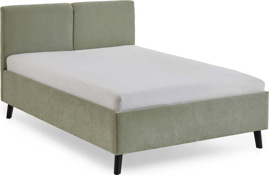 Světle zelená čalouněná dvoulůžková postel s roštem 140x200 cm Piano – Meise Möbel Meise Möbel