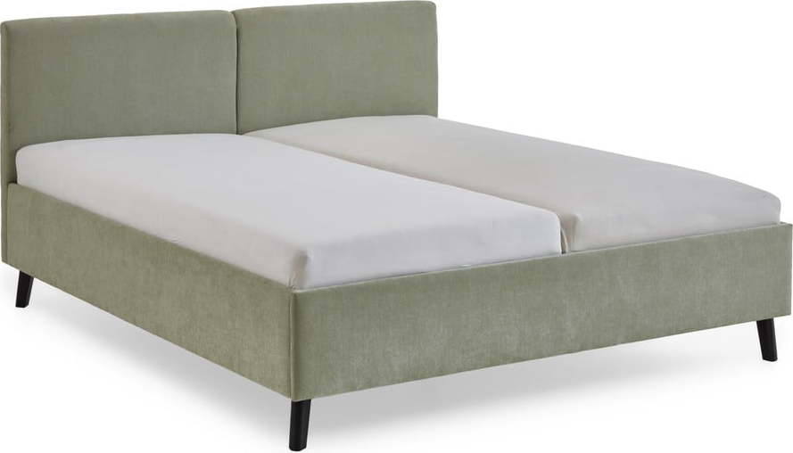 Světle zelená čalouněná dvoulůžková postel s roštem 180x200 cm Piano – Meise Möbel Meise Möbel