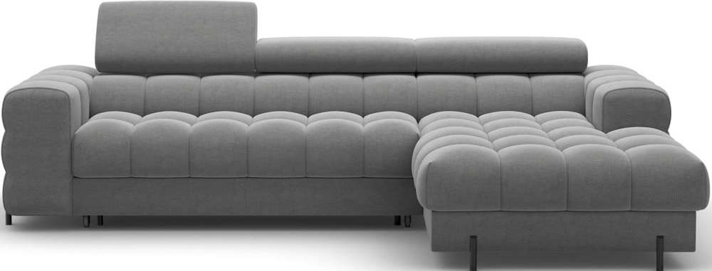 Taupe sametová rozkládací/s úložným prostorem rohová pohovka (pravý roh/s lenoškou) Felro – ELTAP ELTAP