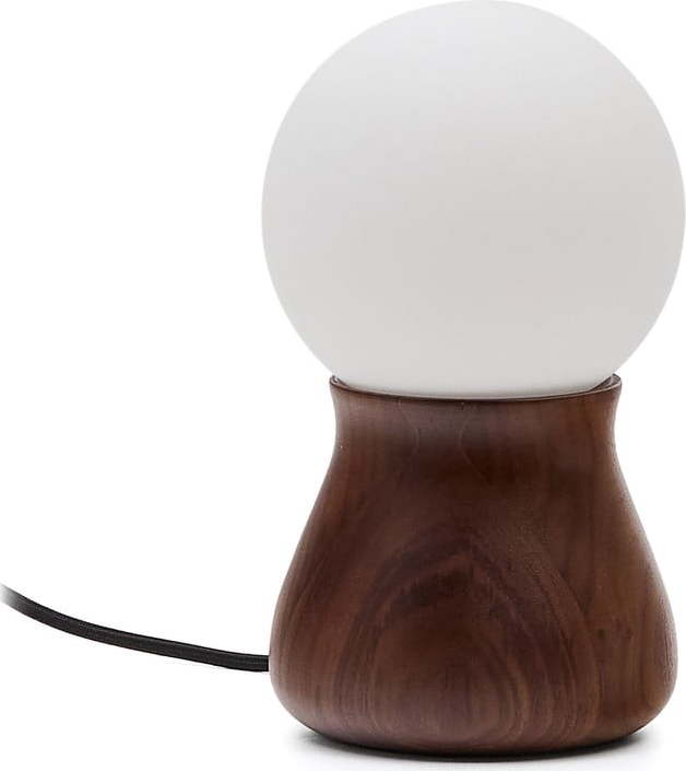 Tmavě hnědá stolní lampa z kaučukového dřeva (výška 26 cm) Okeni – Kave Home Kave Home