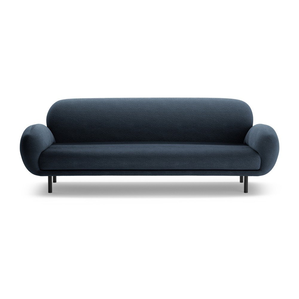 Tmavě modrá pohovka z textilie bouclé 208 cm Poppy – Micadoni Micadoni