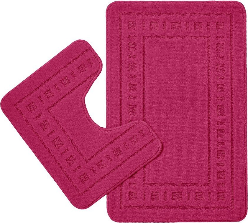 Tmavě růžové WC koupelnové předložky v sadě 2 ks 50x80 cm Armoni – Catherine Lansfield Catherine Lansfield