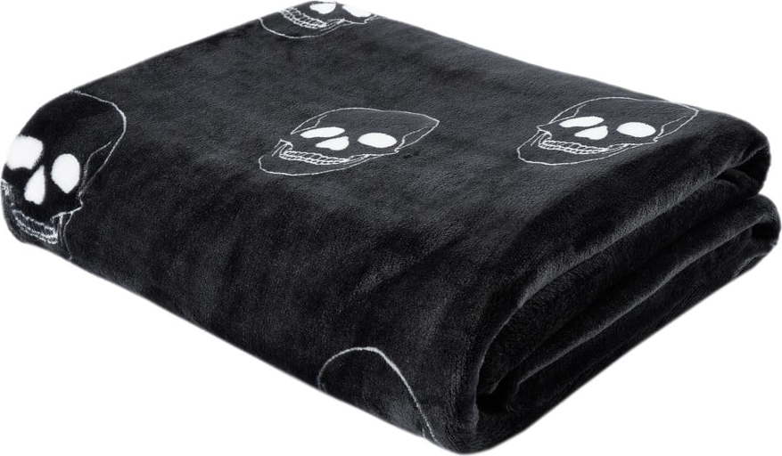 Tmavě šedá dětská deka z mikroplyše 130x170 cm Skulls – Catherine Lansfield Catherine Lansfield