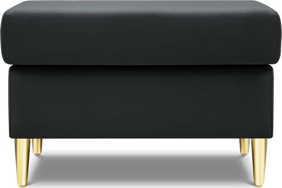 Tmavě šedá sametová podnožka Kyoto – Cosmopolitan Design Cosmopolitan design