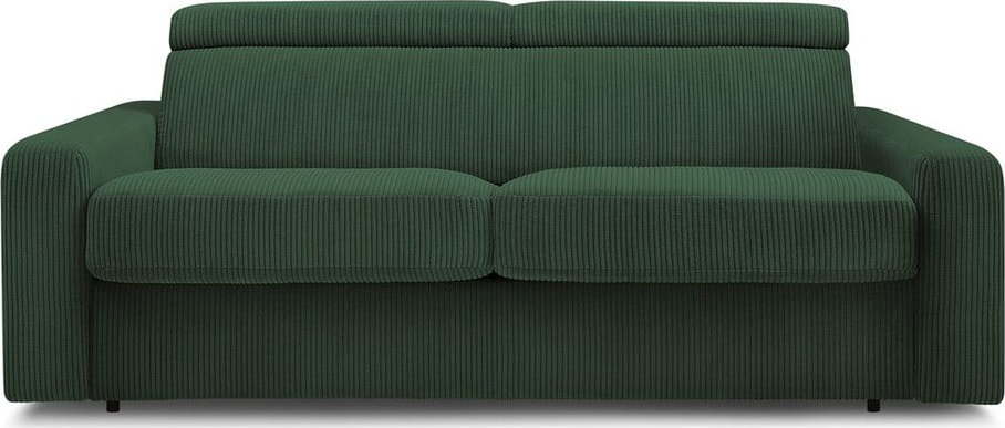 Tmavě zelená manšestrová rozkládací pohovka 195 cm Monaco – Bobochic Paris Bobochic Paris