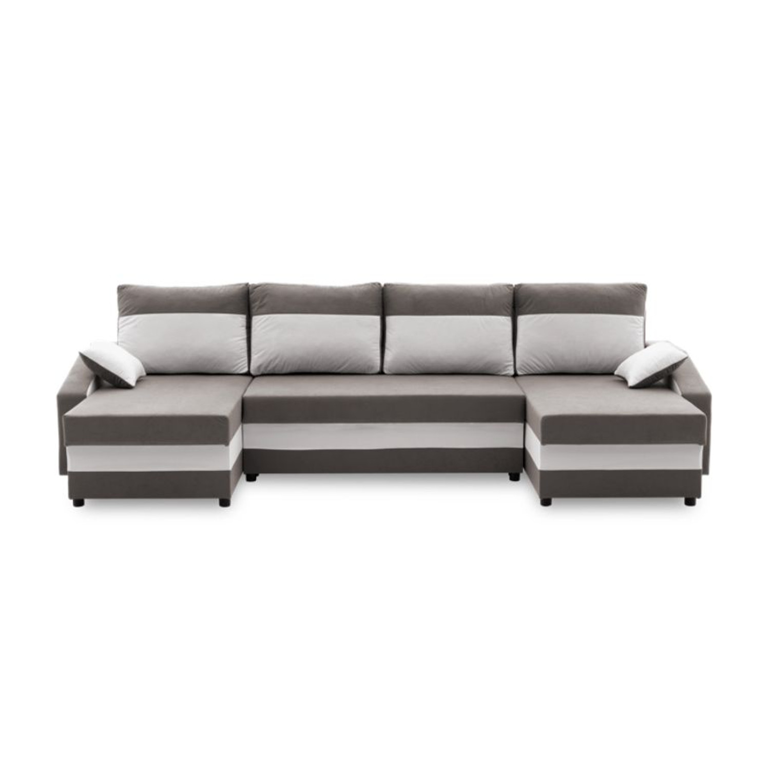 Velká rohová rozkládací sedací souprava SPARTA Šedá/bílá Signal-nabytek