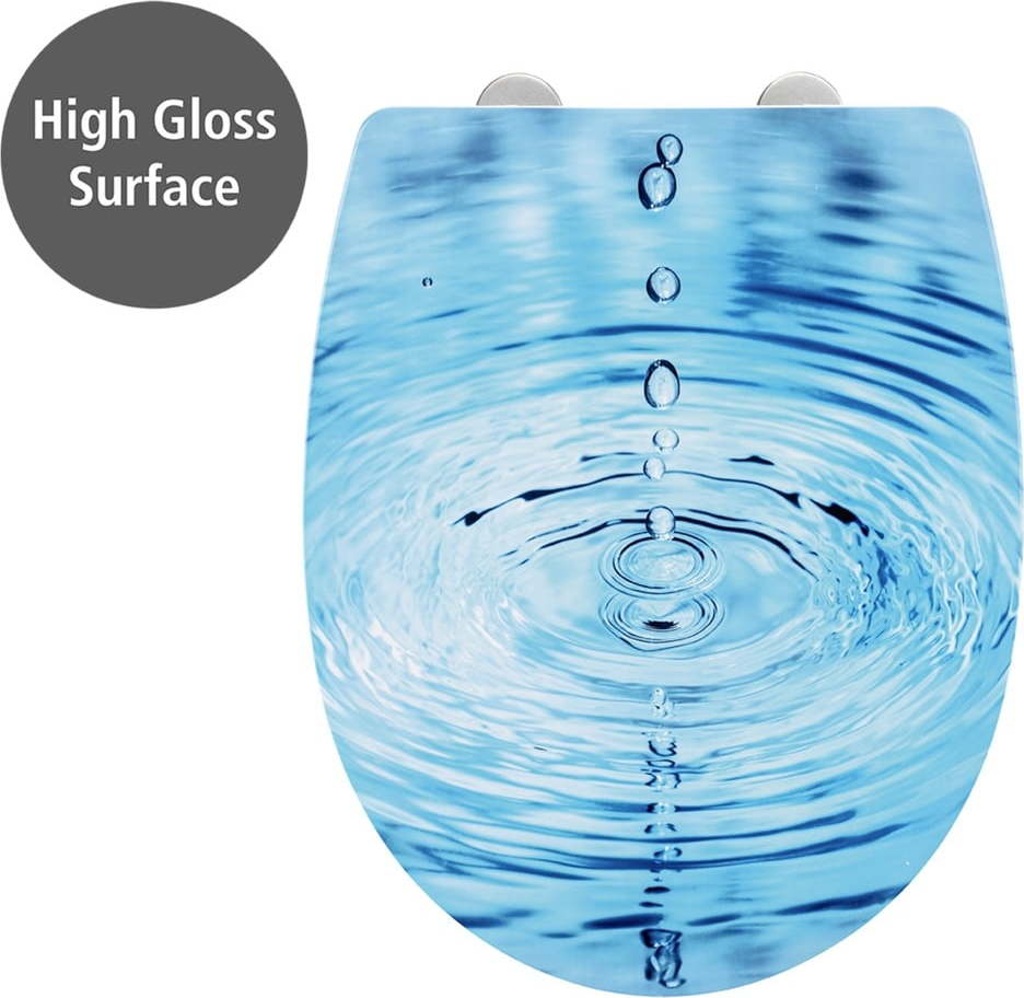 Záchodové prkénko s automatickým zavíráním 38 x 45 cm Droplets – Wenko WENKO