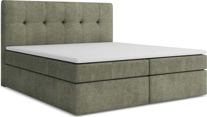 Zelená boxspring postel s úložným prostorem 160x200 cm Palta – Makamii Makamii